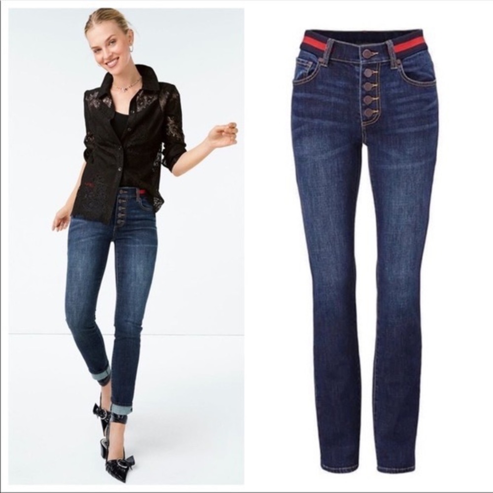 Button Fly Skinny Jeans Cabi Size 10
